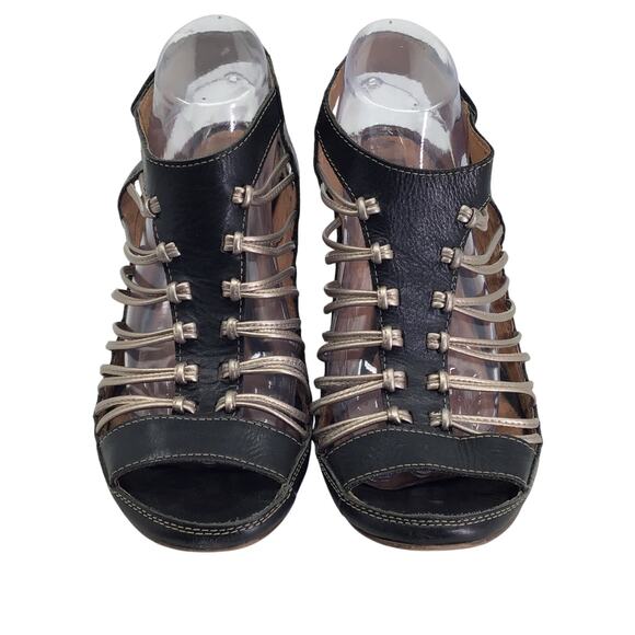 Pikolinos Java Sandals Womens Size 10.5 Black Leather Strappy Heels Shoes - Picture 1 of 8